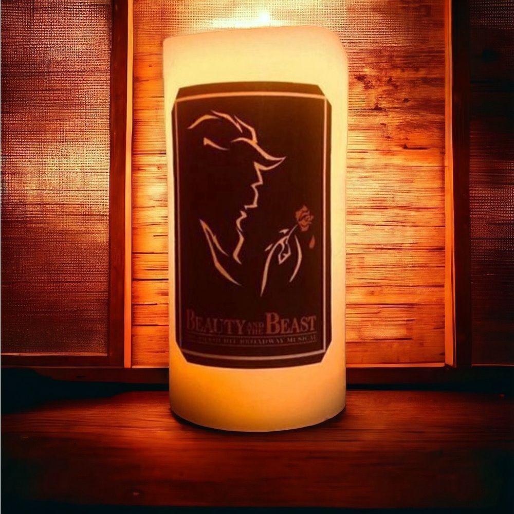 *30off3* 🌹🕯Broadway Beauty and the Beast Flameless Candle‎